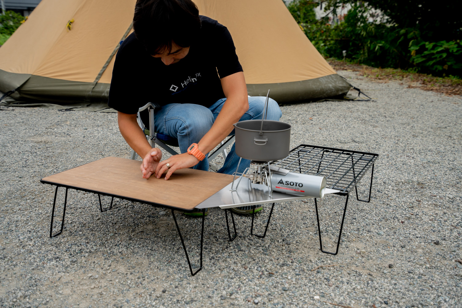 フィールドラック用天板（ブラック）×2枚 クッキングテーブル キャンプ 